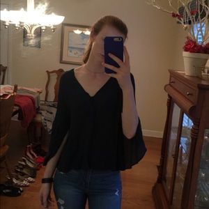 Navy Blue open sleeve shirt